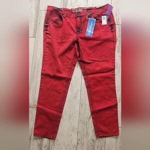 Hydraulic Red Denim STRETCH Jeans 22w - NWT